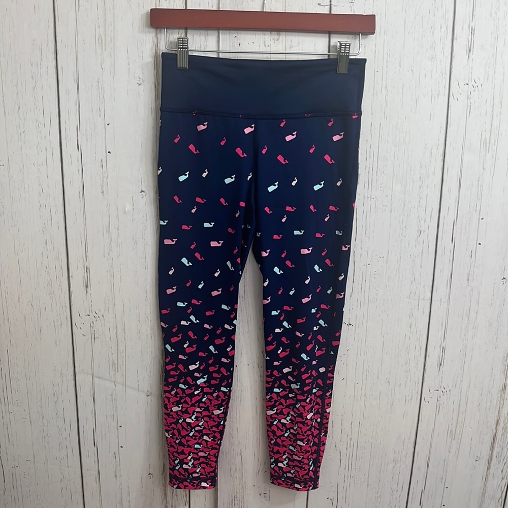 Vineyard Vines Performance XS Navy Pink Turquoise Leggings
